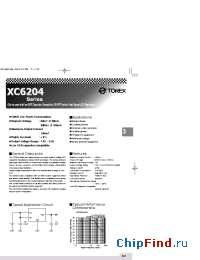 Datasheet XC6204A011MR manufacturer Torex