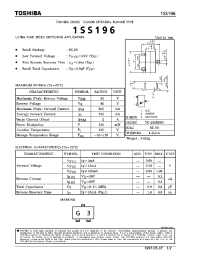 Datasheet 1SS196 manufacturer Toshiba