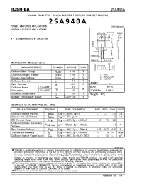Datasheet 2SA940A manufacturer Toshiba