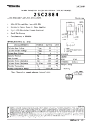 Datasheet 2SC2884 manufacturer Toshiba