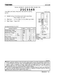 Datasheet 2SC5549 manufacturer Toshiba