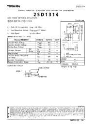 Datasheet 2SD1314 manufacturer Toshiba