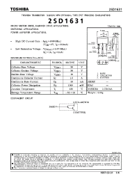 Datasheet 2SD1631 manufacturer Toshiba