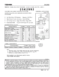 Datasheet 2SK2992 manufacturer Toshiba