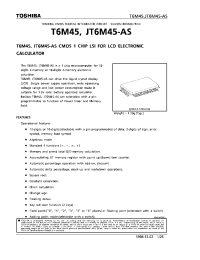 Datasheet JT6M45-AS manufacturer Toshiba