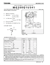 Datasheet MG200Q1US41AC manufacturer Toshiba