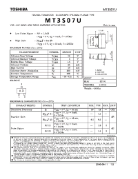 Datasheet MT3S07U manufacturer Toshiba