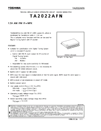 Datasheet TA2022 manufacturer Toshiba