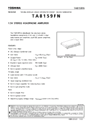 Datasheet TA8159FN manufacturer Toshiba