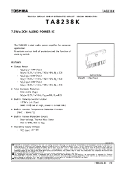 Datasheet TA8238K manufacturer Toshiba