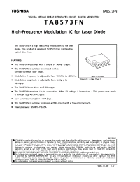 Datasheet TA8573FN manufacturer Toshiba