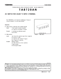 Datasheet TA8720AN manufacturer Toshiba