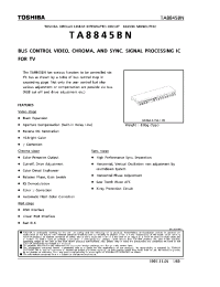 Datasheet TA8845BN manufacturer Toshiba
