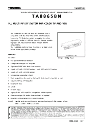 Datasheet TA8865BN manufacturer Toshiba