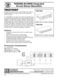 Datasheet TB62709N manufacturer Toshiba