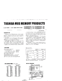 Datasheet TC5564AFL-15 manufacturer Toshiba