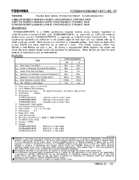 Datasheet TC59S6404BFT/BFTL10 manufacturer Toshiba