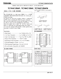 Datasheet TC74HC139AF manufacturer Toshiba