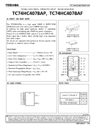 Datasheet TC74HC4078A manufacturer Toshiba