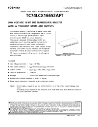 Datasheet TC74LCX16652A manufacturer Toshiba