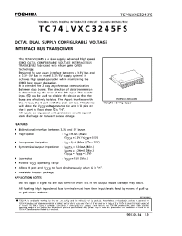 Datasheet TC74LVXC3245FS manufacturer Toshiba