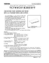 Datasheet TC74VCX162835FT manufacturer Toshiba