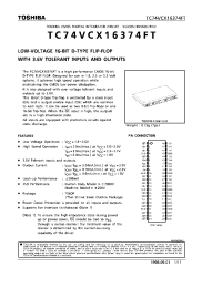 Datasheet TC74VCX16374FT manufacturer Toshiba