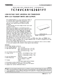 Datasheet TC74VCXR162601FT manufacturer Toshiba
