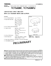 Datasheet TC7SA08FU manufacturer Toshiba