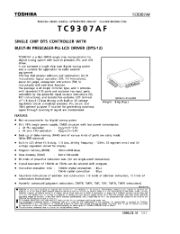 Datasheet TC9307 manufacturer Toshiba
