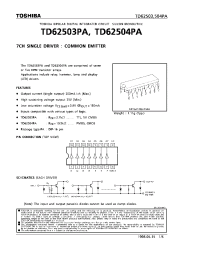 Datasheet TD62503PA manufacturer Toshiba