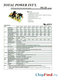 Datasheet PS-25-13.5 manufacturer Total Power