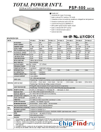 Datasheet PSP-500-48 manufacturer Total Power