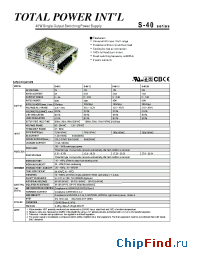 Datasheet S-40 manufacturer Total Power