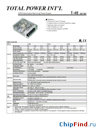 Datasheet T-40B manufacturer Total Power