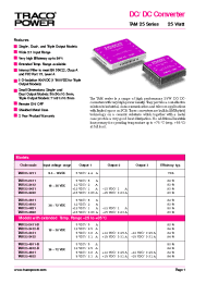 Datasheet TAM25-2412-B manufacturer Traco