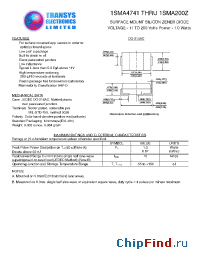Datasheet 1SMA180Z manufacturer Transys 