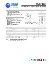 Datasheet MMBT4124 manufacturer Transys 