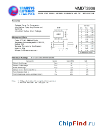 Datasheet MMDT3906 manufacturer Transys 