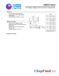 Datasheet MMST3904 manufacturer Transys 