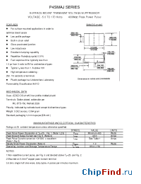 Datasheet P4SMAJ160 manufacturer Transys 