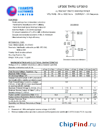Datasheet UF300 manufacturer Transys 