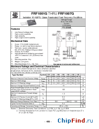 Datasheet FRF1001G manufacturer TSC