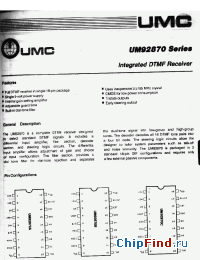 Datasheet UM92870 manufacturer UMC