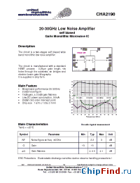 Datasheet CHA2190-99F/00 manufacturer UMS