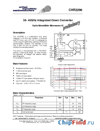 Datasheet CHR2296-99F/00 manufacturer UMS