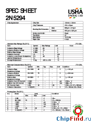 Datasheet 2N5294 manufacturer USHA