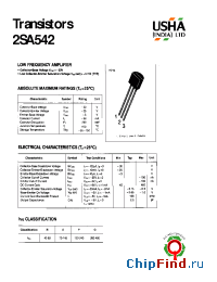 Datasheet 2SA542 manufacturer USHA