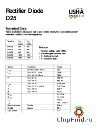 Datasheet D25/08 manufacturer USHA