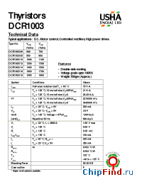 Datasheet DCR1003 manufacturer USHA